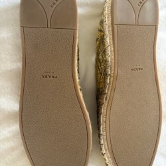 Prada gold espadrilles, size 40 NWOT - Picture 6 of 6